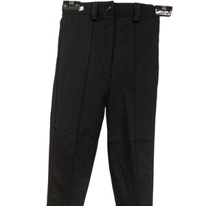 Girl's Black Dress Pant Leggings With Strap Bottoms
